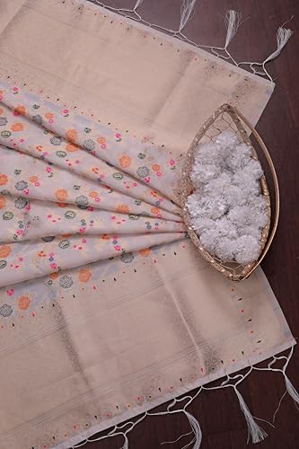 Image of DEVANGI Women's Woven Banarasi Silk Dupatta /Chunni For Women, Floral Print 1 Meter Wide and 2.3 Meter Length Printed Designer Dupatta /Chunni For Girls