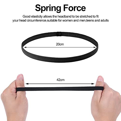 URAQT Sport Headbands, 9 Pcs Elastic Non-Slip Silicone Running Headband - Image 2