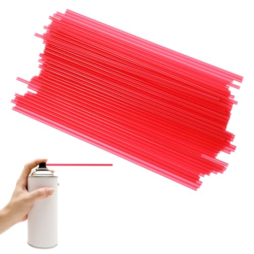 100 pitillos rojos largos para aerosol de 12 cm miniatura 1