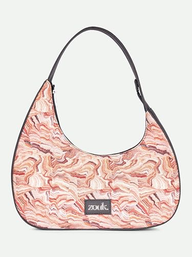 Image of ZOUK Pixi Small Shoulder Bag | Vegan Leather Evening Bag for Women with Shoulder Strap, Zip Closure & Water-Resistant Lining | Stylish Handcrafted Purse |
