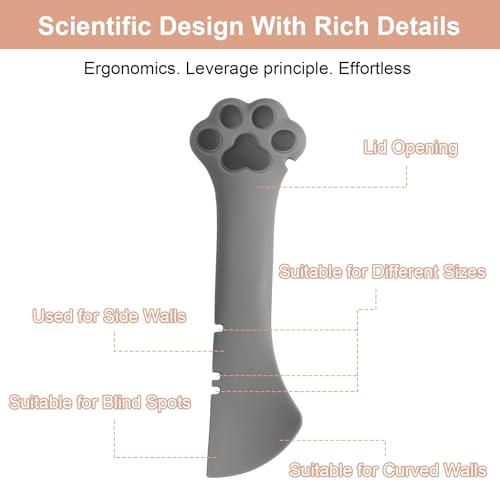 DELAESI Katzenfutter Löffel 2 Stück Katzenlöffel Katzenpfoten Dosenöffner Multifunktions Haustier Dosen Löffel Tierfutterlöffel Futterlöffel