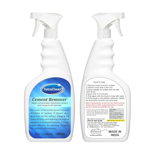 Image of TetraClean Cement Remover Spray 500ml - Heavy-Duty White Cement, Grout & Efflorescence Cleaner | Industrial-Strength Concrete Dissolver, pH Neutral