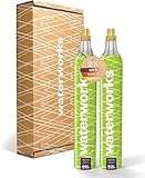 waterworks Green 2X CO2-Zylinder I Geeignet für SodaStream (Nicht Quick Connect), Grohe Blue, Aarke, Brita, WasserMaxx u.v.a Wassersprudler I Für bis zu 60 L pro Füllung