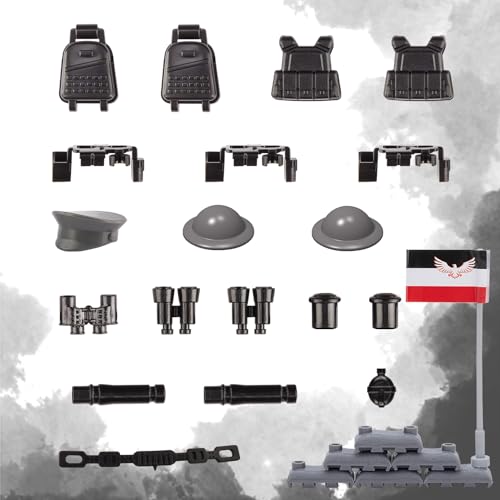 Image of Military Weapons Pack 41 Pcs German Accessories Kits Toys, Army Equipment Gear WW2 Guns for Boys 6+, Compatible with Mini Figure of Major Brand