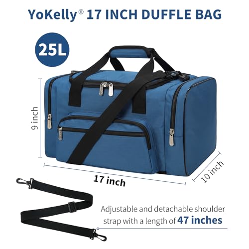 Image of Small Gym Duffle Bag, 17 inch, Royal Blue | Carry On Weekender Bag, For Travel Sport, 17x10x9 in