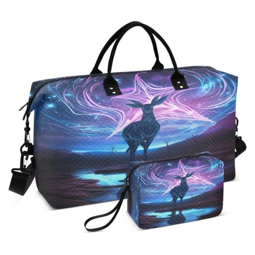 Sac de voyage pour femmes avec trousse cosmétique intégrée bleu violet