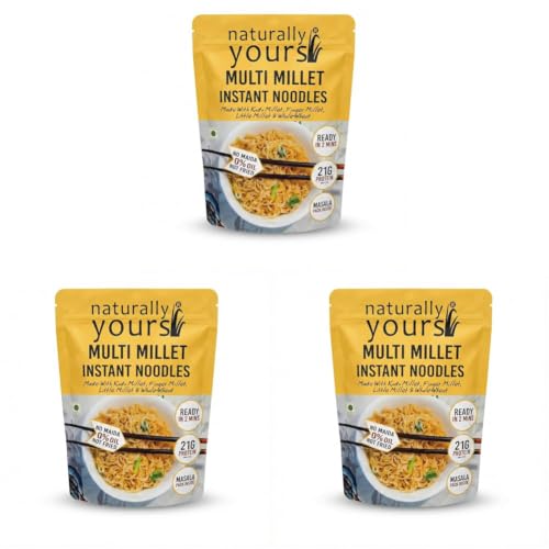 Image of Naturally Yours Multi Millet Instant Noodles 175g | Kodo & Little Millet + Whole Wheat | 21g Protein | High Fiber | No Maida | Non-Fried | No Onion No Garlic Jain-Friendly | Tastemaker | Pack of 3