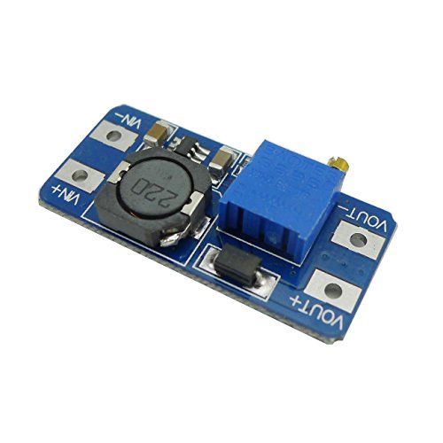 MT3608 DC-DC Step Up Boost Power Converter Adjustable 2A Module Step Up Voltage Regulator Board Input 2-24V to Output 5V-28V (Pack of 5)2