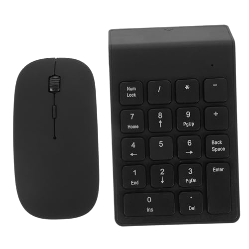 LOLIPPYY Clavier Numérique sans Fil Et Ensemble Souris sans Fil pour Ordinateur Portable, Compact Et Portable, Matériel Abs Solide, Utilisation Bureau Et Maison, Couleur Noire