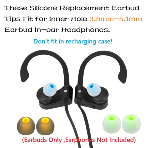 Image of Earbuds Replacement Tips Silicone Earbud Tips Ear Gels Fit for Inner Hole from 3.8mm - 5.1mm Earphones 9 Pairs S /M /L