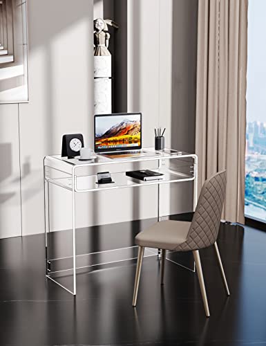 Solaround ZZ001 Acrylic Desk Laptop Study Table Home Office Console Table Entrance Table thumb #7