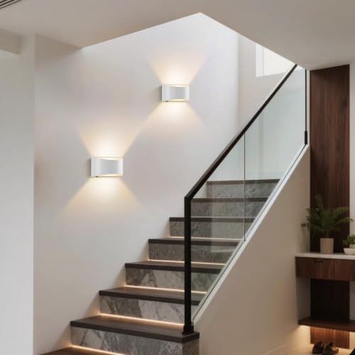 Image of LED Wall Sconces Hardwired with On /Off Switch, Modern Wall Light, White