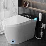 TDH Luxury Smart Toilet, Heated Seat with Warm Water Sprayer & Dryer, Walk Away Auto Flush and Close,One Piece Toilet for Bathrooms with Remote Control