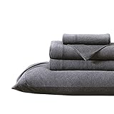 Brielle Home Tencel Modal – 100% Modal, Beech Tree Fiber – T-Shirt Jersey Knit – Cooling, Breathable, Wrinkle Resistant – Sheet Set, Heather Charcoal, King