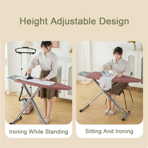 Ironing Board, Compact and Space Saver Ironing Boards with Small Hot Sleeves and Height Adjustable, Household Essentials (Color : Grey) - Image 2