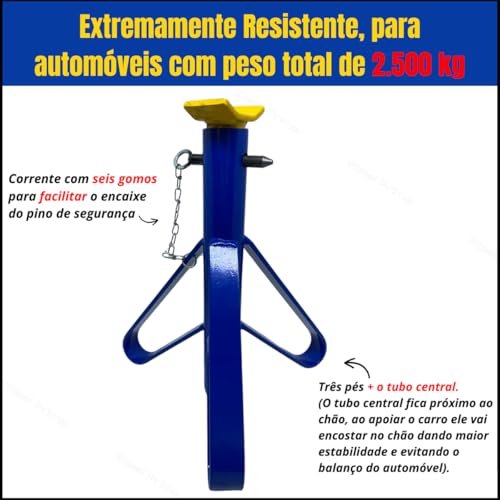 4 Cavaletes Para Carro 2t Apoio Preguiça Manutenção Veículo
