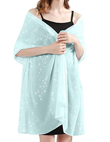 Sparkly Shawls and Wraps for Evening Dresses Chiffon Shawl Soft Silky Sparkly Party Wedding Scarf4