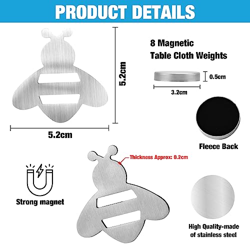 YADIMI 8 Paar Tischdeckenbeschwerer, Tischtuchgewichte aus Edelstahl, Tischdeckenbeschwerer Magnetisch, Tischdeckenbeschwerer mit Magnet, Tischdeckenbeschwerer Magnet, Tischdeckengewichte Magnetisch – Bild 3