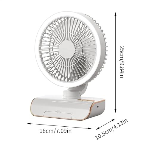 Image of 4000mAh High Speed ๐๐๐๐ก๐๐ซ๐ ๐๐๐๐ฅ๐ Table Fan for Home, ๐๐ฌ๐๐ข๐ฅ๐ฅ๐๐ญ๐ข๐ง๐ ๐๐๐ง with ๐๐๐ ๐๐ข๐ ๐ก๐ญ | ๐๐๐ ๐๐๐ซ๐ฌ๐จ๐ง๐๐ฅ Fan, ๐ ๐๐ฉ๐๐๐ (F1 - White)