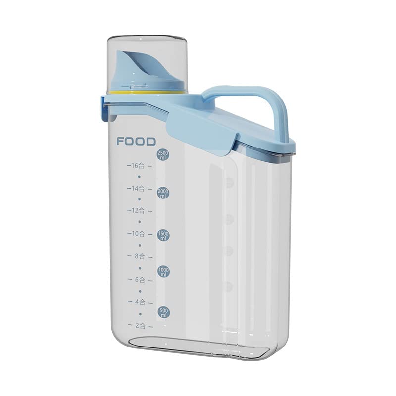 Caja de almacenamiento de alimentos Copa Medición Ta﻿nque de almacenamiento de cereales de arroz, pequeño recipiente de alimentos secos para el aire f/blue/2000ml