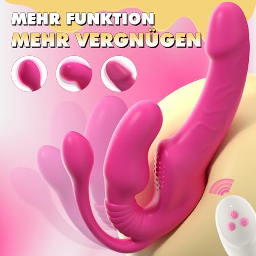 Dildo Vibrator Sex Spielzeug für die Frau Klitoris G-Punkt mit 10 Vibrationsmodi, Dreiköpfiger Dildos Vibration für Frauen und Lesbische mit Fernbedienung – Bild 3