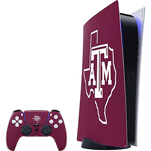 Skinit Decal Gaming Skin Compatible with PS5 Digital Edition Bundle - Officially Licensed Texas A&M University Outline Design