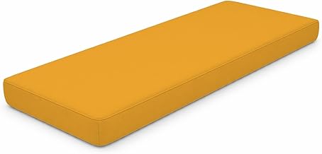 Molten Creek® Waterproof Garden Bench Cushion, Outdoor Seat Cushion 2 Seater 3 Seater, Thick Padded Patio Cushion, Weather Resistant, Durable Outdoor Seating. (Yellow, 2 Seaters (15x45x2inch))
