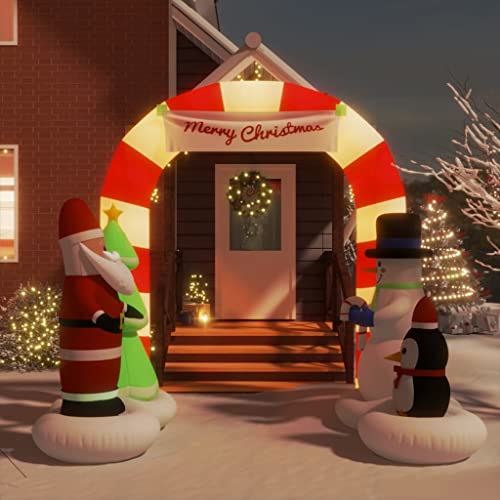 Skm Christmas Inflatable Santa & Snowman Arch Gate Led 102.4" (3.61 Kg/7.942 Lbs) #TOP7