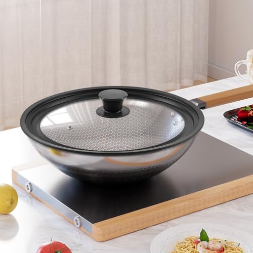 Universal Lid for Pots, Pans and Skillets - Tempered Glass Lid with Heat Resistant Silicone Rim Fits fit 7