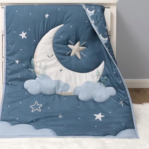 The Peanutshell 3 Piece Celestial Serenity Baby Crib Bedding Set Boy Nursery Decor Boy Crib Comforter Set, Boho Neutral Quilt and Accessories, Gender Neutral - Image 6