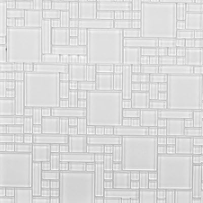 Random Glass Mosaic Tile in Pure White