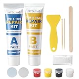 Tile Repair Kit For Ceramic And Marble Surfaces, Ceramic Tile Repair Kit With AB Epoxy Resin 50G×2, Scraper And Tools Set For Bathroom, Sink, Shower Tray, Wall And Floor Surface Repair