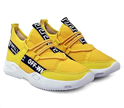 OWN PASKO Lace Running Shoes for Boys & Girls (Yellow) 4011
