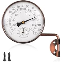 Penitue 4" Brass Outdoor Thermometer with Humidity Gauge