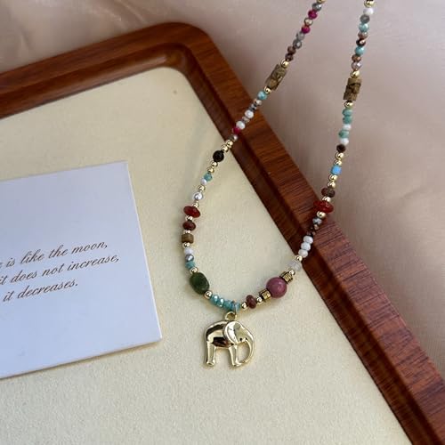 Collier éléphant de bon augure comme chaîne de pull pour femme