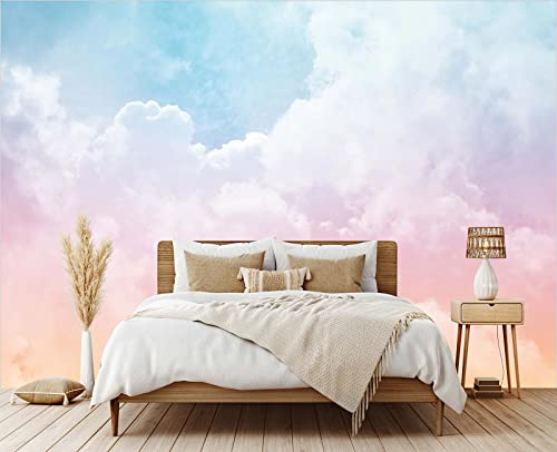 Cliouar-Wall Mural Wallpaper 3D Wallpaper Decorative Powder Cloud Bedroom Living Room Decor Peel And Stick 98" X 58" #TOP1