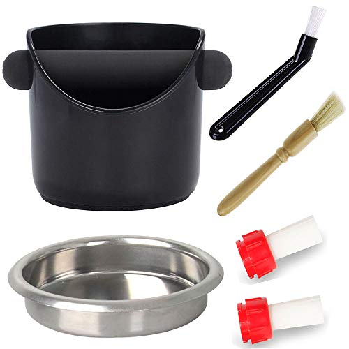 Anyasen Caja de posos Cafe café Knock Caja Filtro Ciego Café Cepillo de Limpieza Herramienta Contenedor de Posos de Café para Vaciar Posos de Café Cafetería Restaurante Bar Cocina Casa