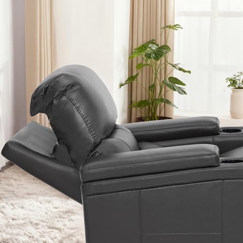 Sillón reclinable eléctrico gris con soporte lumbar miniatura 6