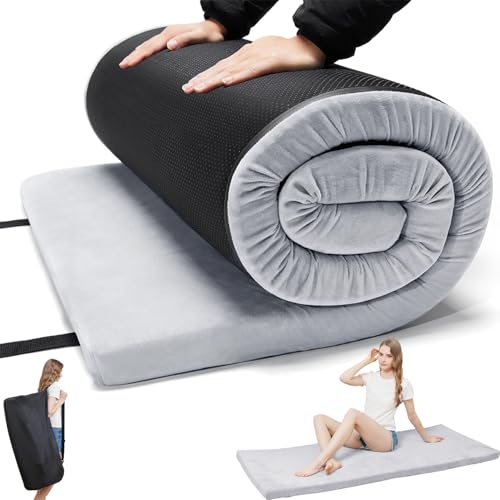 TokSay Foam Camping Mattress - Portable Roll Up Sleeping Pad for Car, Tent, Cot & Floor - Waterproof, Comfortable & Compact with Travel Bag (Cot: 72X24)
