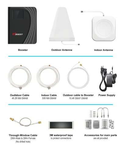 Hiboost Home Multiroom - Cell Phone Signal Booster | Boosts 4G Lte & 5G Up To 6,000 Sq Ft For All U.s. Carriers - Verizon, At&T, T-Mobile & More | Touch Screen Monitor With 2 Antennas| Fcc Approved #TOP6
