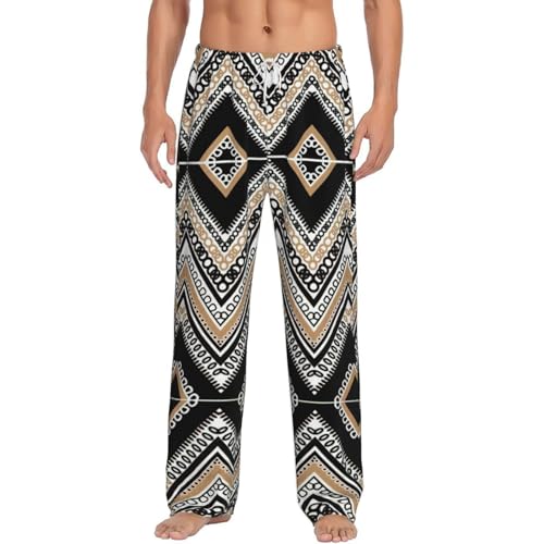 Pantalon de pyjama léger pour homme noir et blanc en coton pour nuit d'été