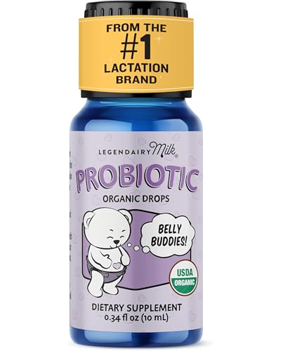 Image of Legendairy Milk Organic Baby Probiotic Drops, Colic Support, 10ml | USDA Organic Baby Probiotic Drops With 4 Strains and 2B CFU Support Digestion, Occasional Gas and Immune Health, MCT Oil.