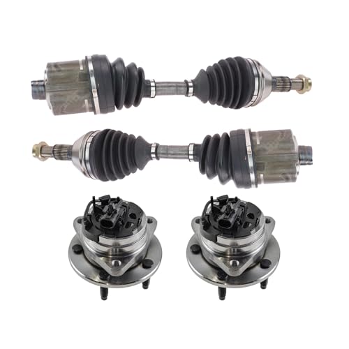 TRQ Front CV Axle Assemblies Wheel Bearing and Hub Assemblies 4 Piece Compatible with 2005-2010 Chevrolet Malibu 2005-2010 Pontiac G6 2007-2009 Saturn Aura