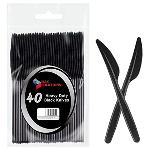 40 robuste schwarze Messer Cover