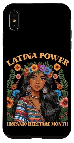 Carcasa para iPhone XS Max Latina Power Mes de la Herencia Hispana Mujeres Niñas Flores