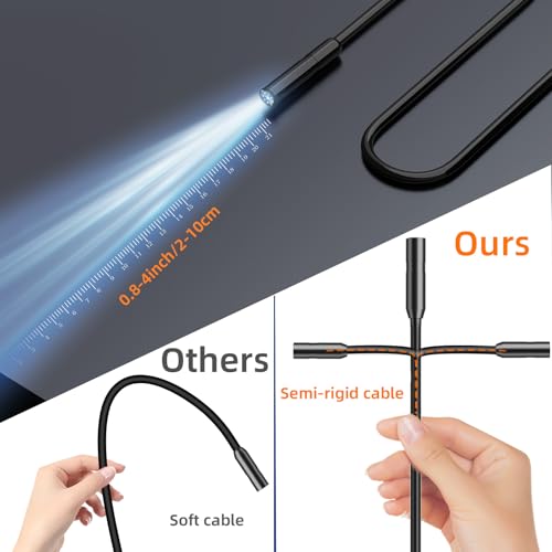 Endoscope Camera with Light, Ennovor 1920 HD Borescope with 4.3" LCD Screen, IP67 Waterproof Borescope Inspection Camera 8 LED Adjustable Lights, Flexible Endoscopic Camera 32.8FT 10M Semi-Rigid Cable by Ennovor - Image 7