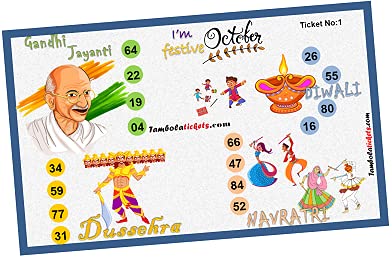 October Festivals Theme Bingo Housie tambola Tickets (Printed on Hard Sheet, Big Size Tickets, 32 Cards) (B099Q46PLC) Amazon Price History, Amazon Price Tracker