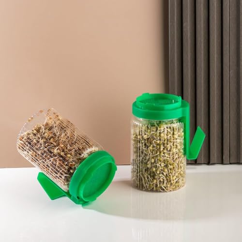 Image of COOLBIT Sprout Maker Plastic Jar 720ml - Wide Mouth Seed Sprouter for Mung Bean, Chana & Lentils | BPA-Free Reusable Sprouting Jar for Kitchen & Microgreens. (Plastic)