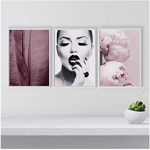 Tableau moderne fleur rose et beauté sexy pour une décoration murale raffinée