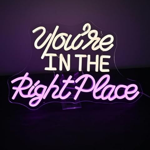 SIGNSHIP You're in The Right Place Neon Sign Cover